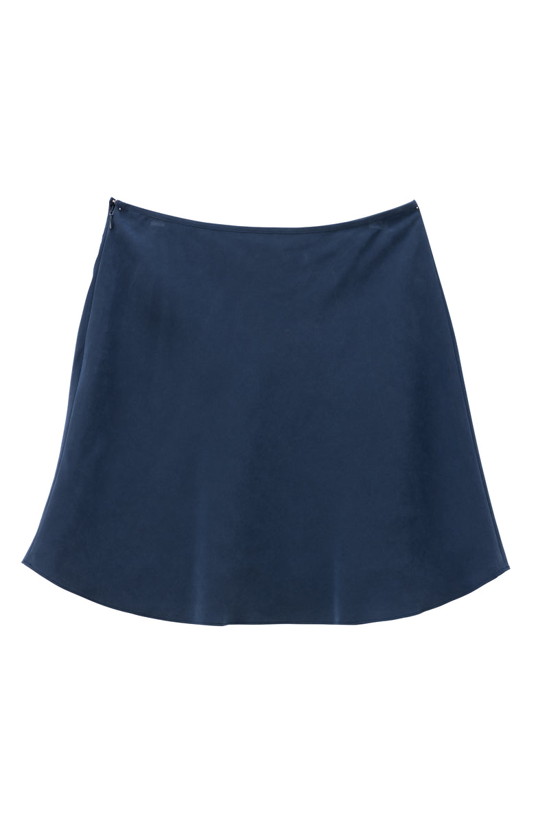 エラ 日本製 cardboard circular skirt (navy) - ロングスカート