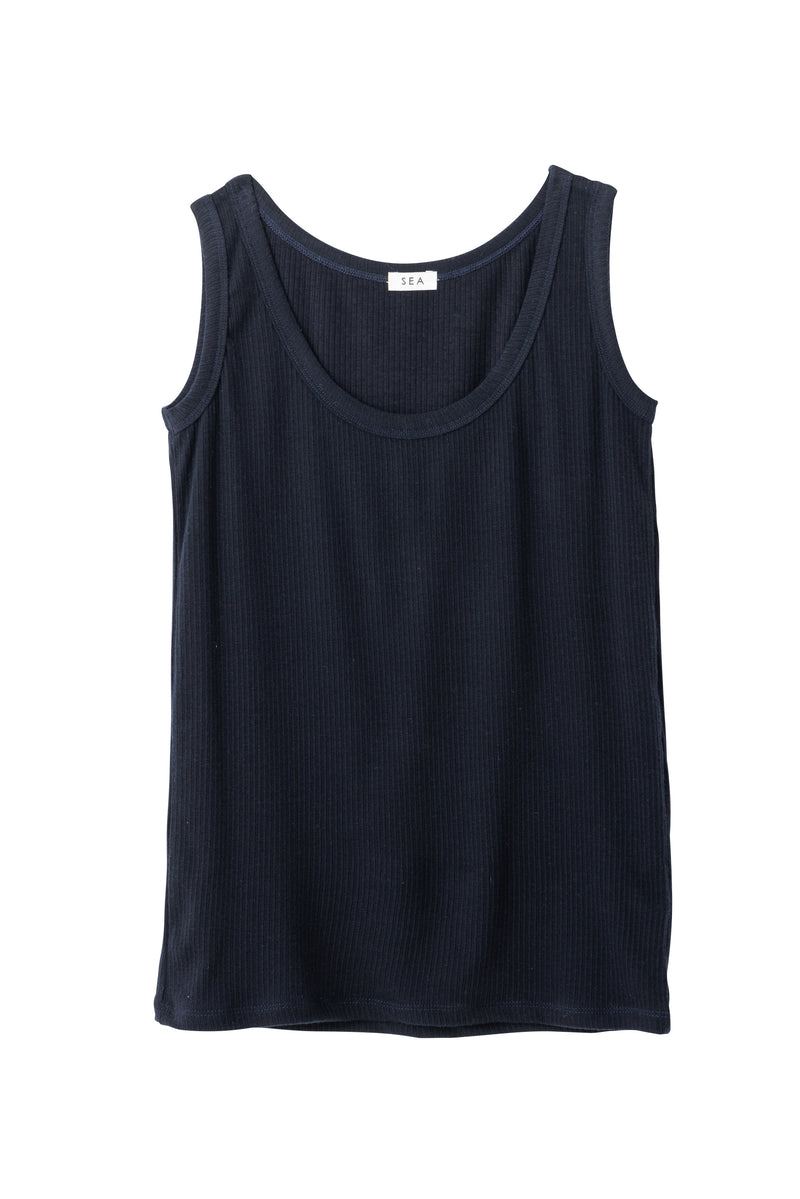 SEA Cashmere Silk Ribbed Tank Tops